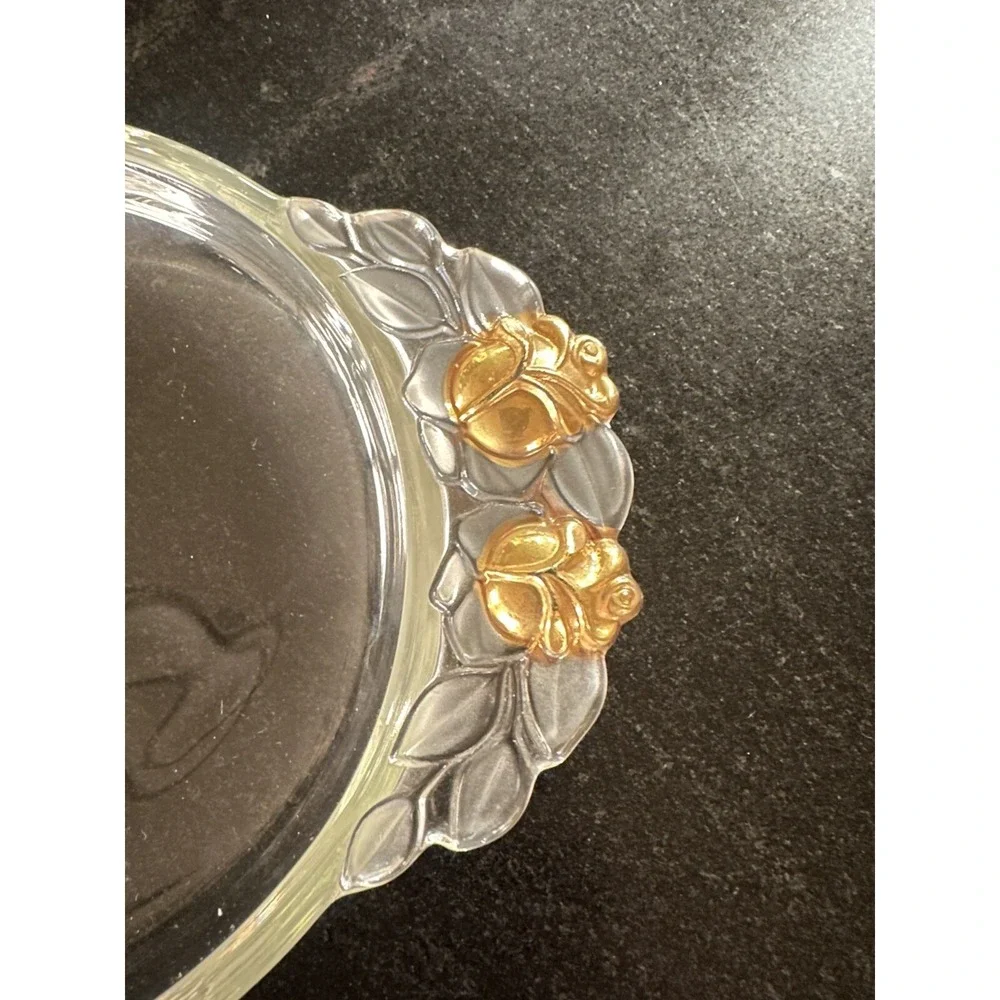 MIKASA Gilded Rose Crystal Oblong‎ Canape Tray 15 3/4